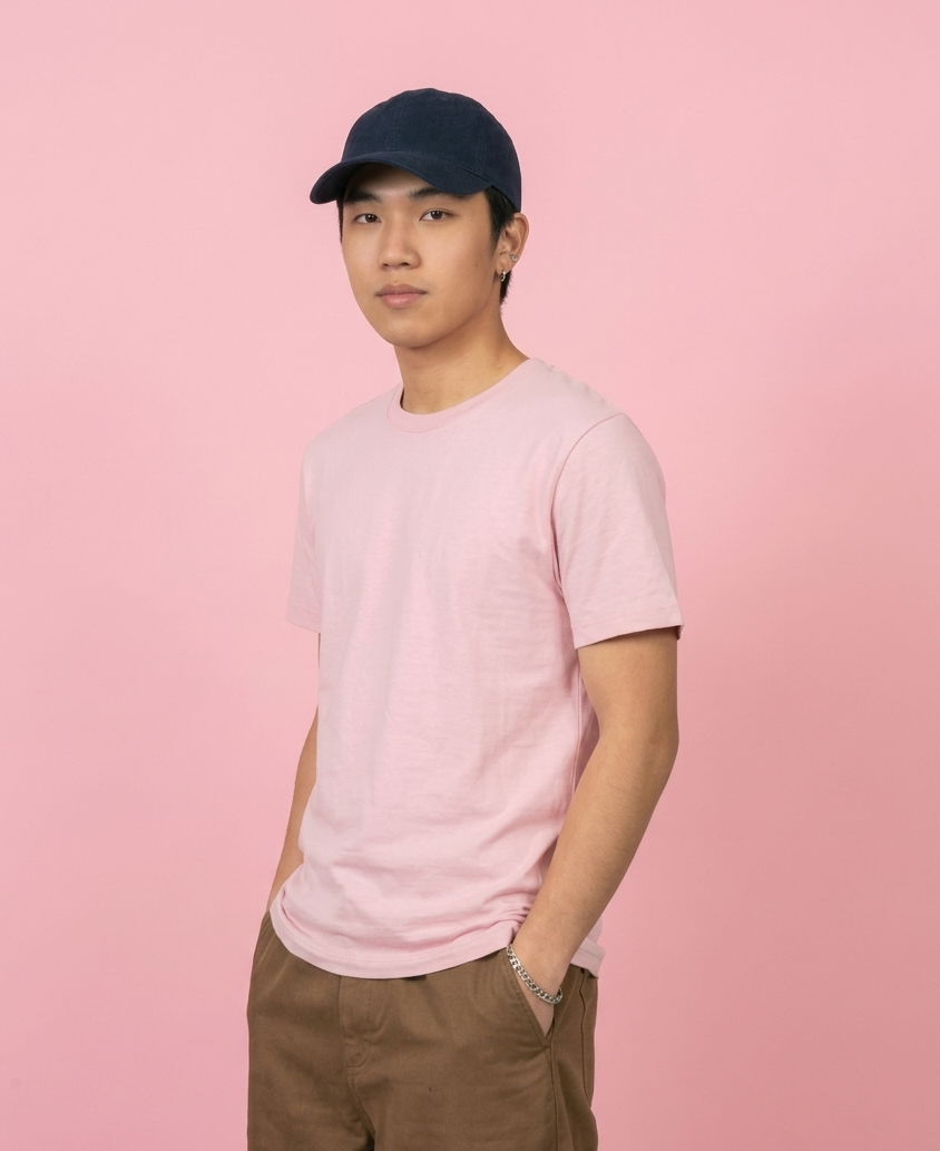 PLAIN PINK REGULAR COTTEN TEE