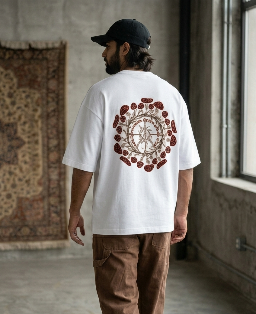 WHITE NATURES TRIP OVERSIZED TEE