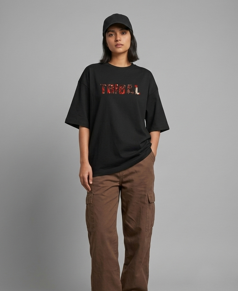 BLACK PHARAN OVERSIZED TEE