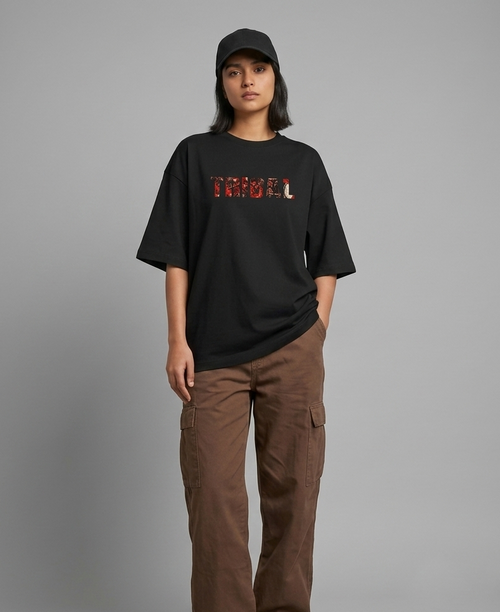 BLACK PHARAN OVERSIZED TEE