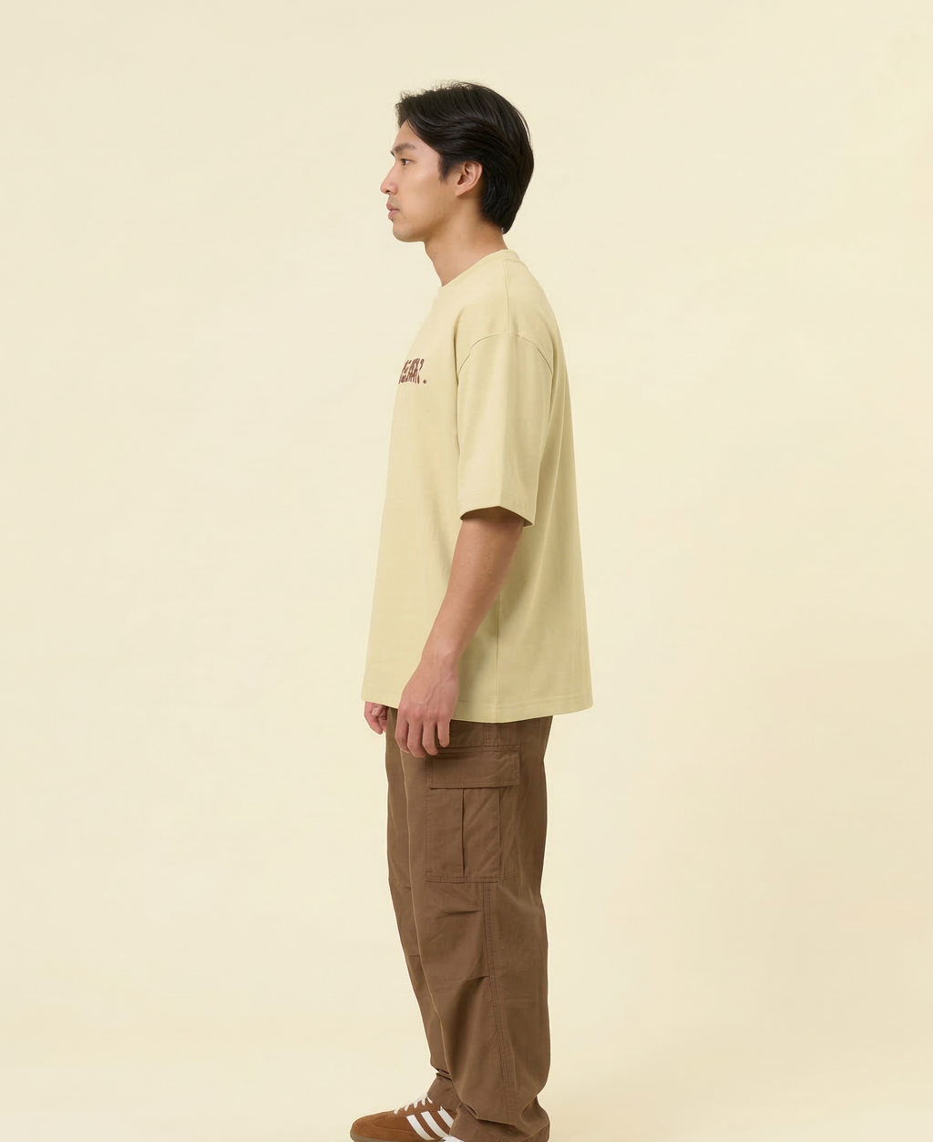 BEIGE TRIBAL OVERSIZED TEE