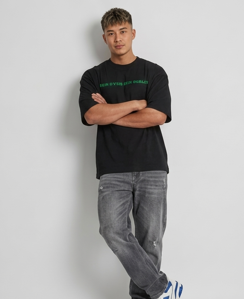 BLACK STONER OVERSIZED TEE