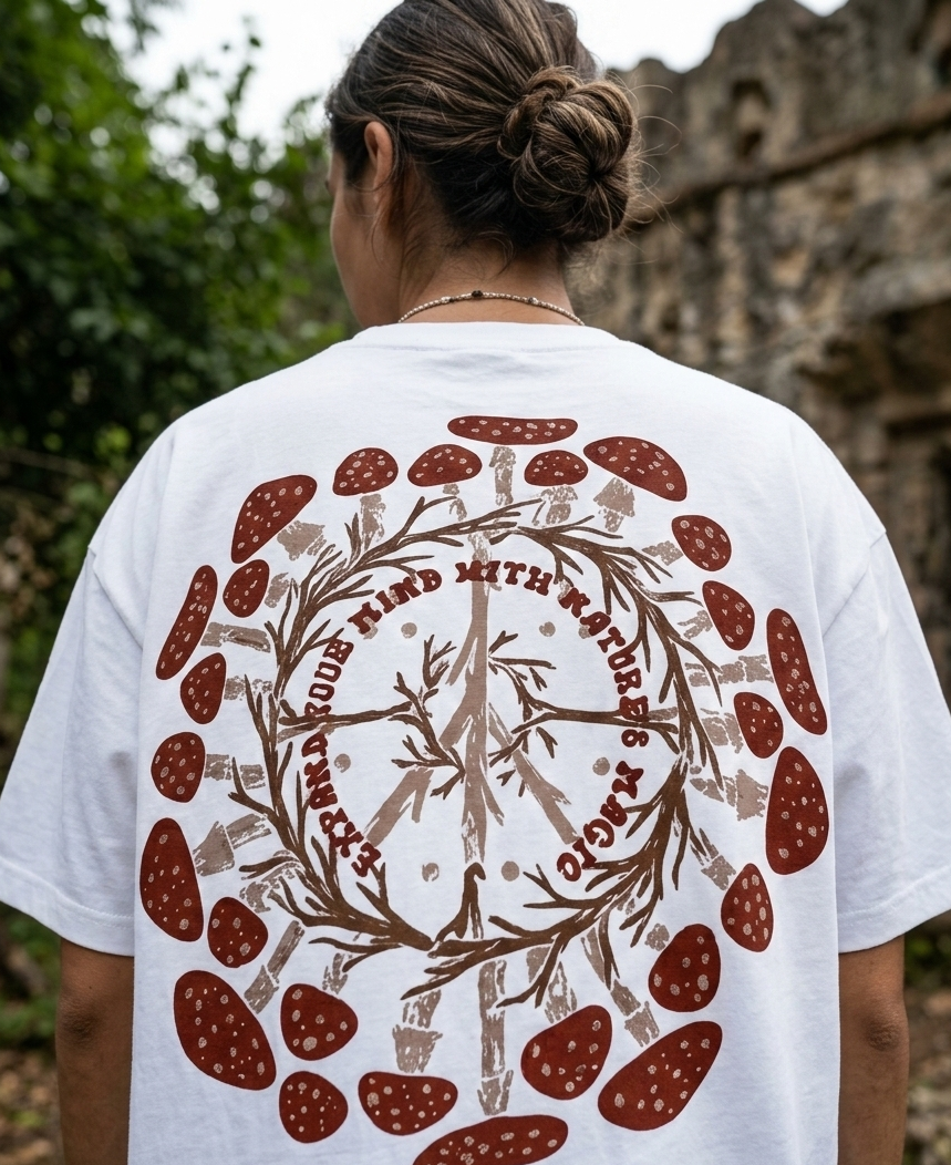 WHITE NATURES TRIP OVERSIZED TEE