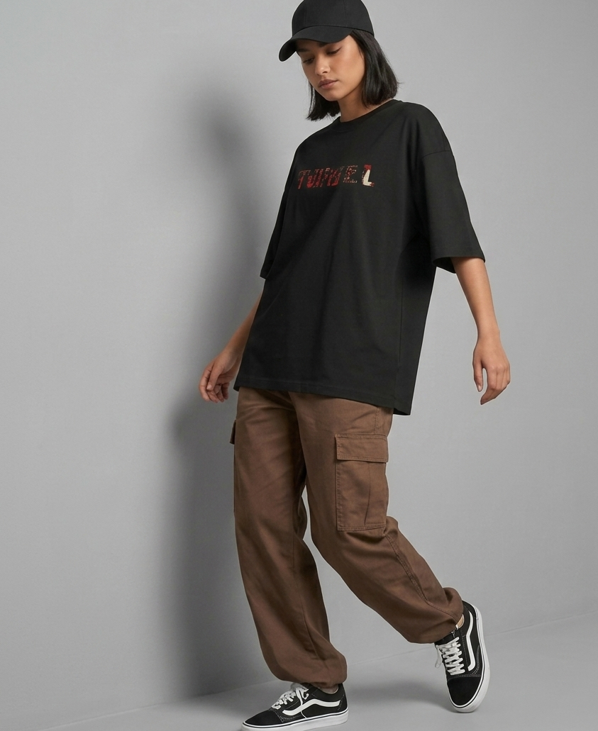 BLACK PHARAN OVERSIZED TEE