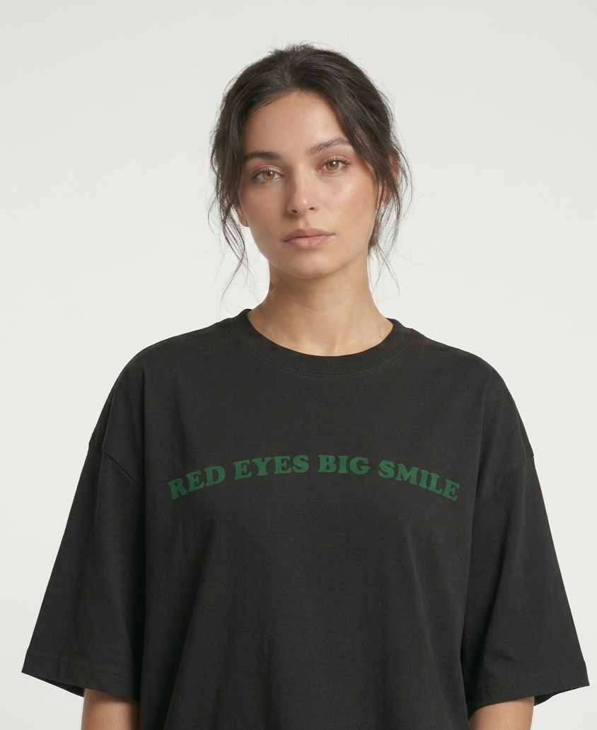 BLACK STONER OVERSIZED TEE