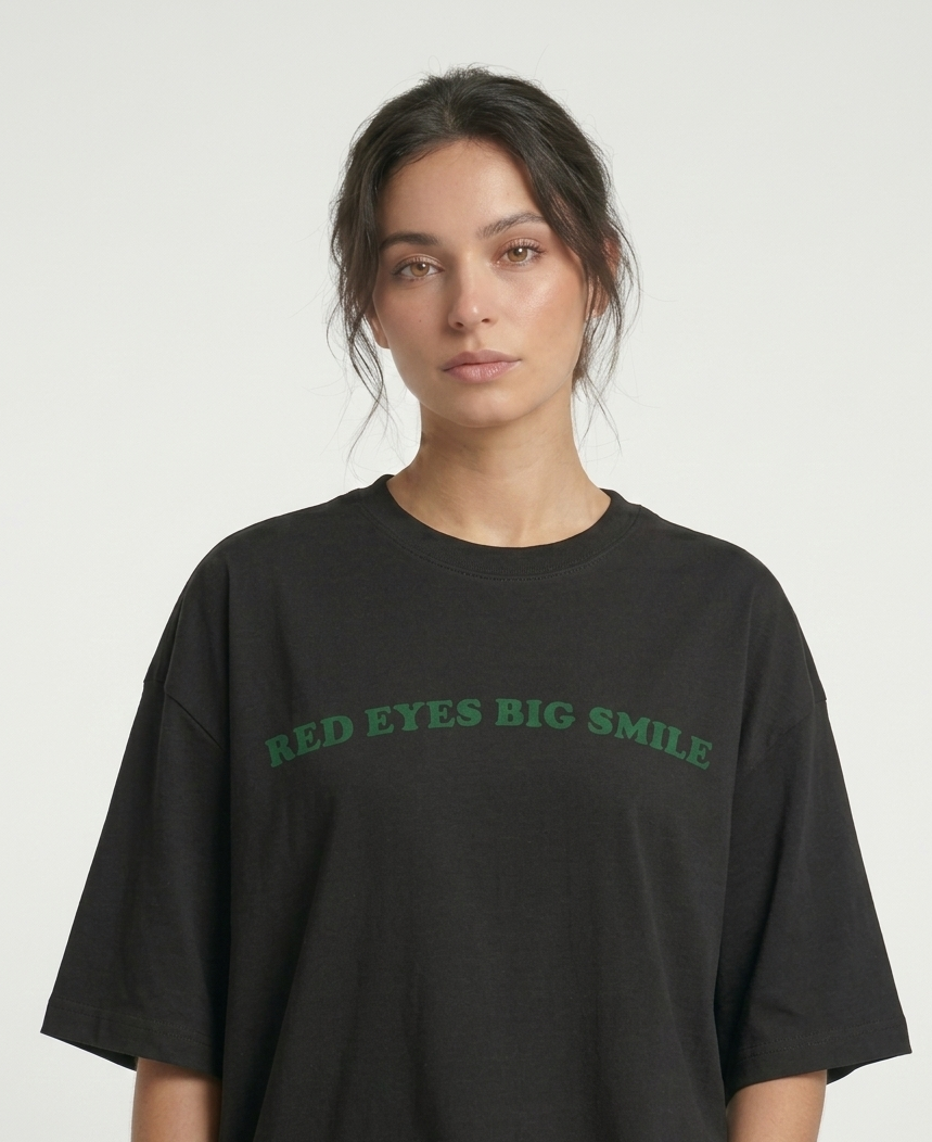 BLACK STONER OVERSIZED TEE