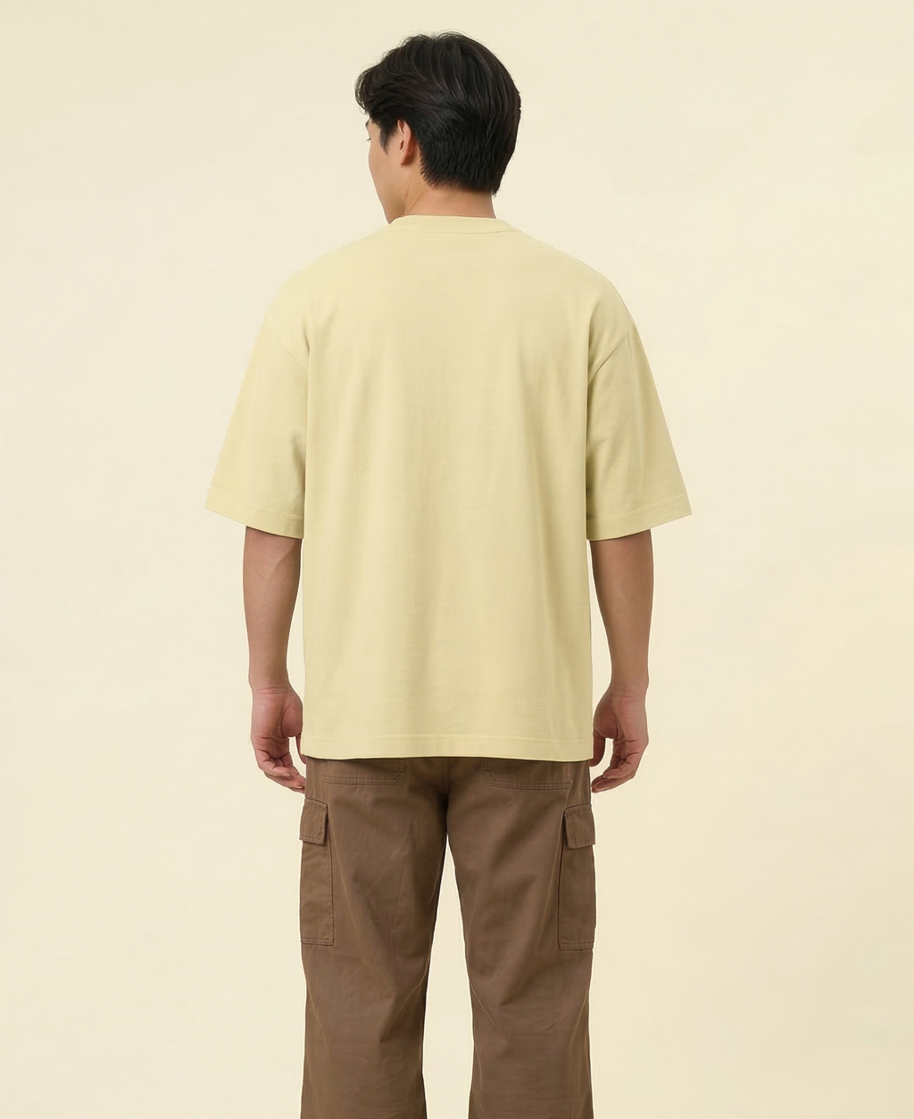 BEIGE TRIBAL OVERSIZED TEE