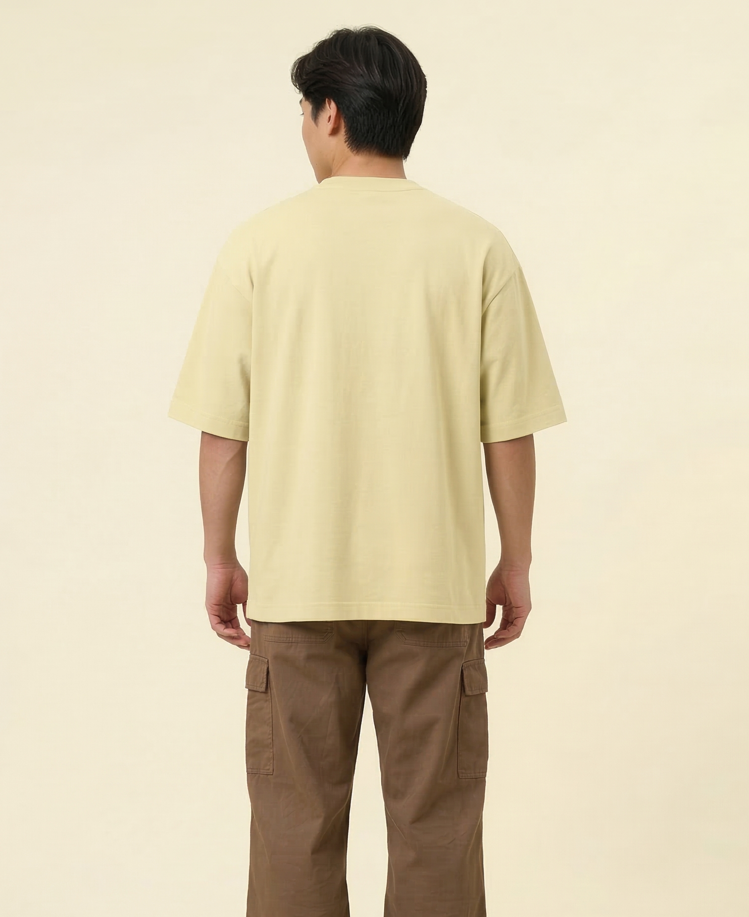 BEIGE TRIBAL OVERSIZED TEE