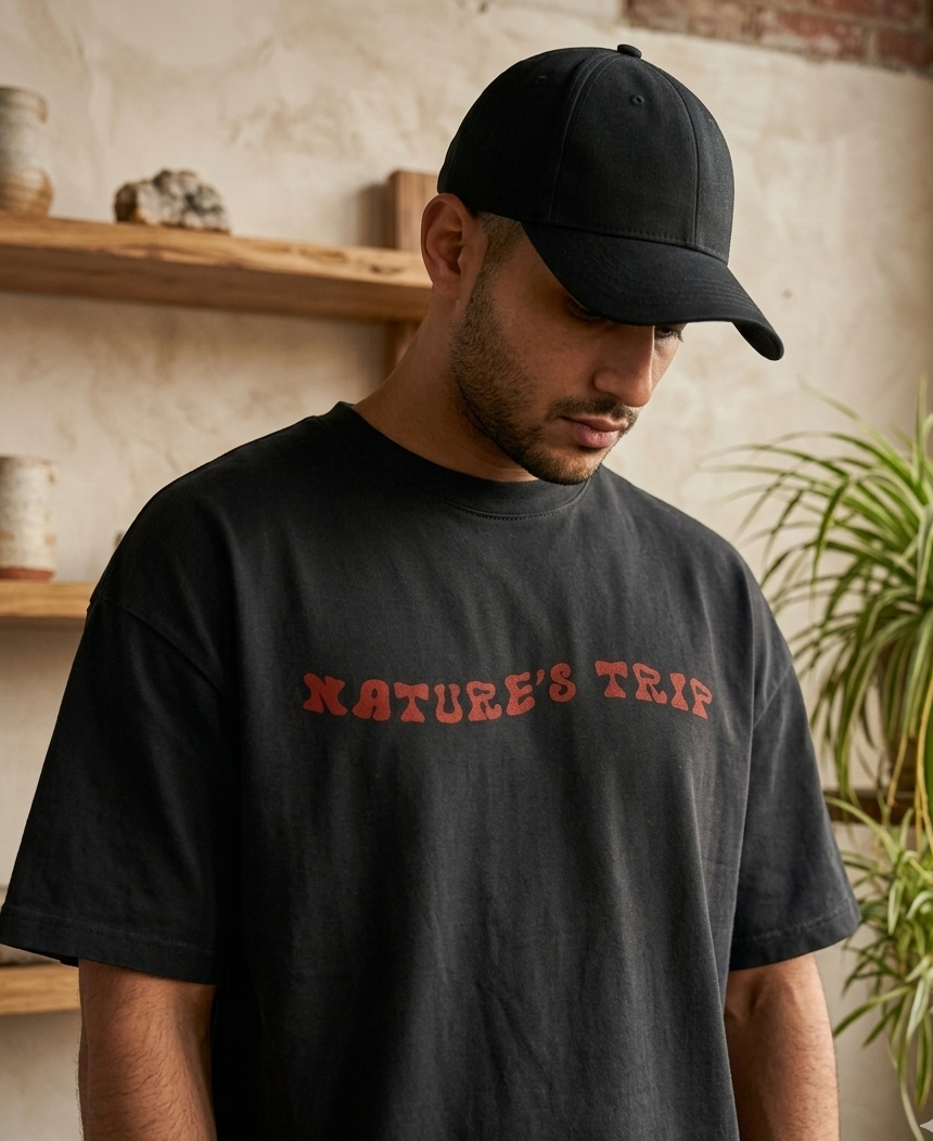 BLACK NATURES TRIP OVERSIZED TEE