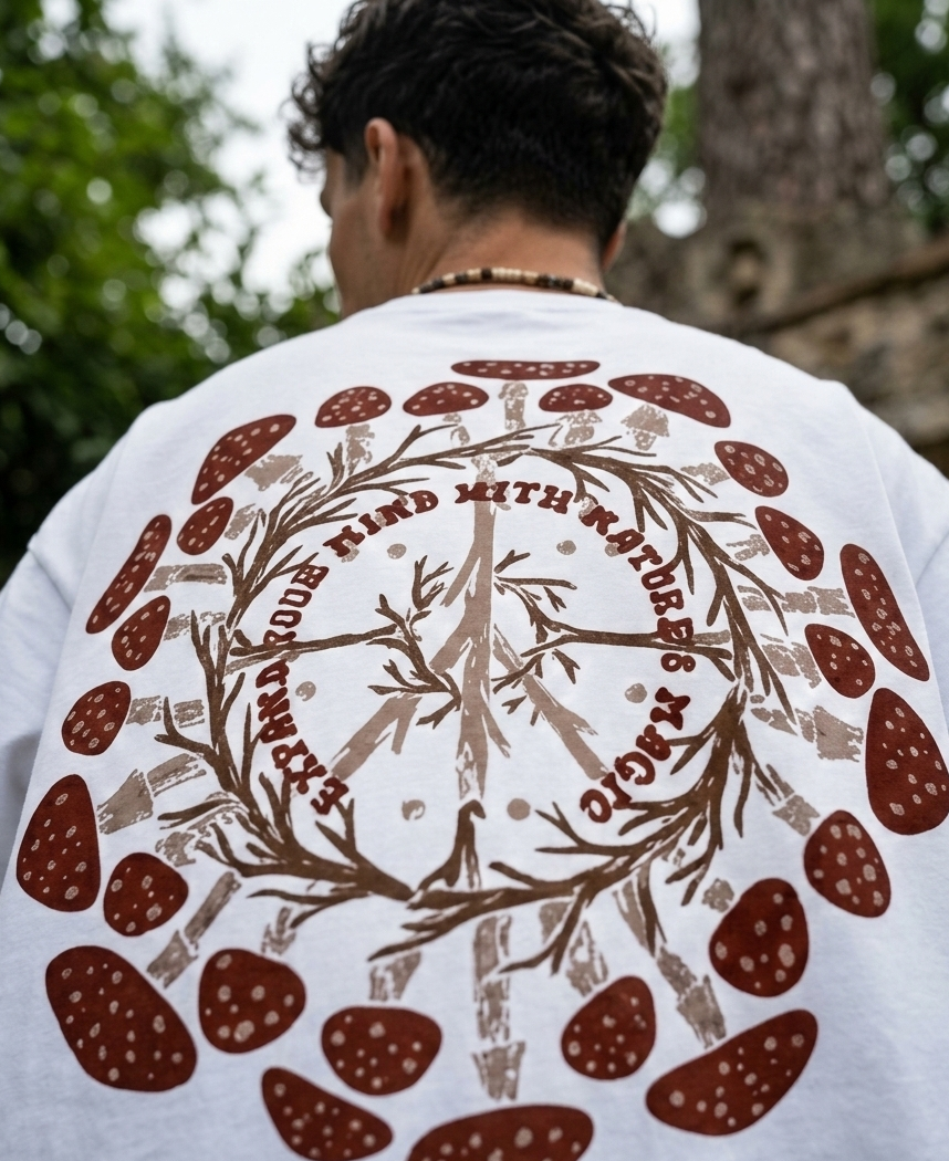 WHITE NATURES TRIP OVERSIZED TEE