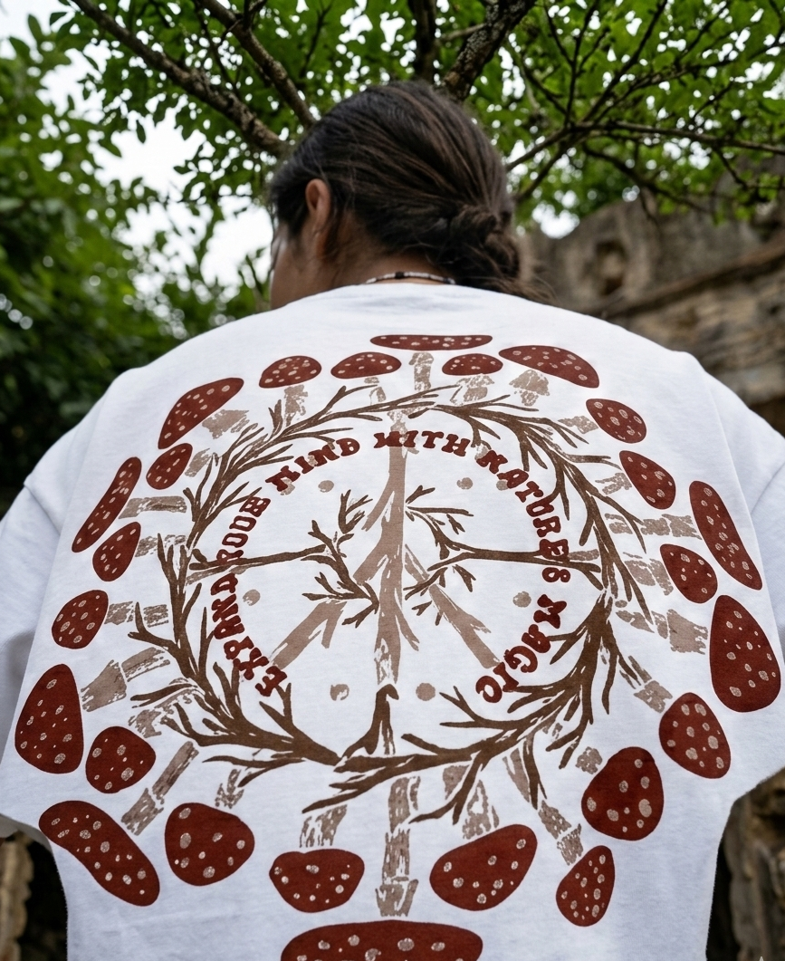 WHITE NATURES TRIP OVERSIZED TEE