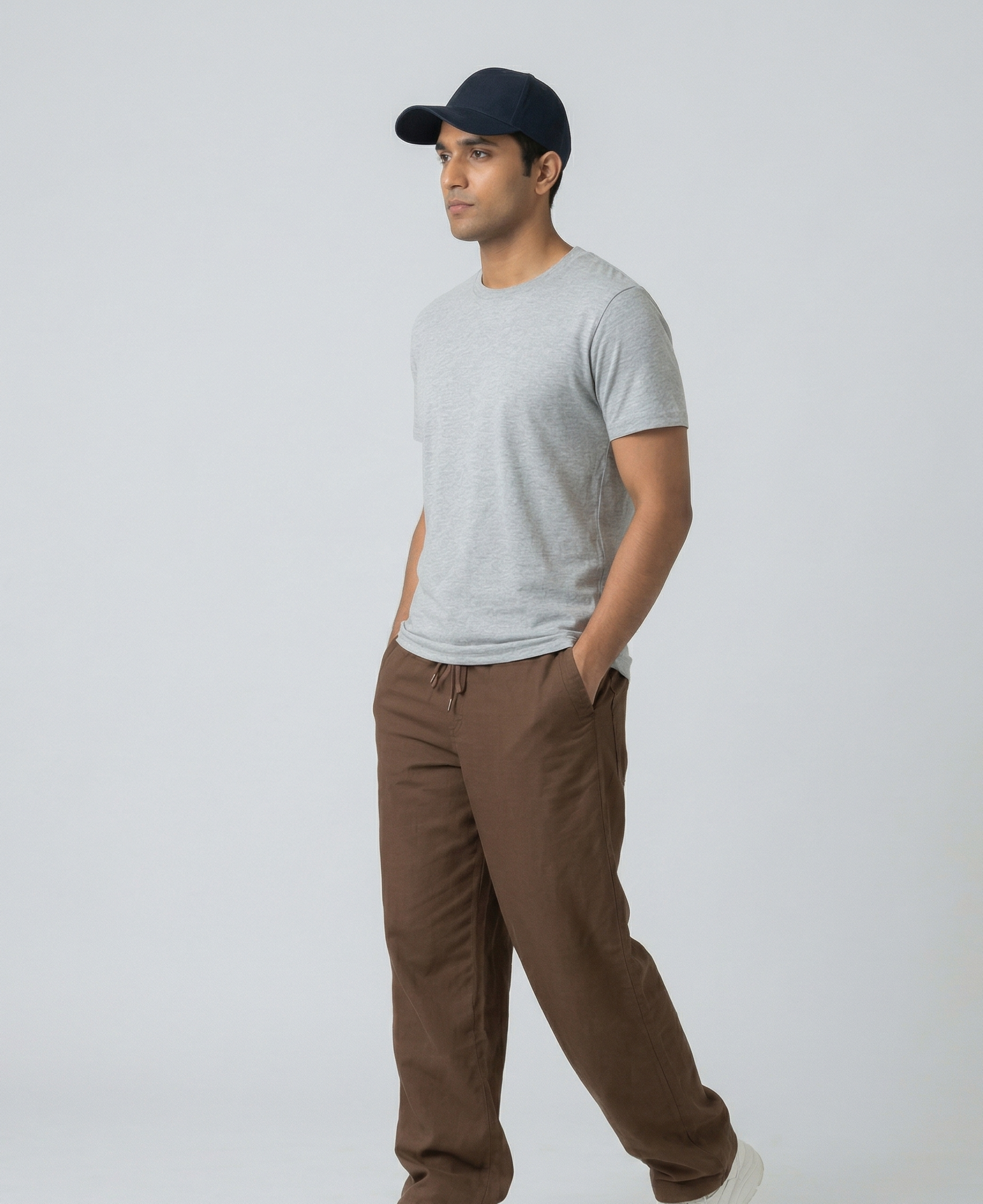 PLAIN GREY REGULAR COTTEN TEE