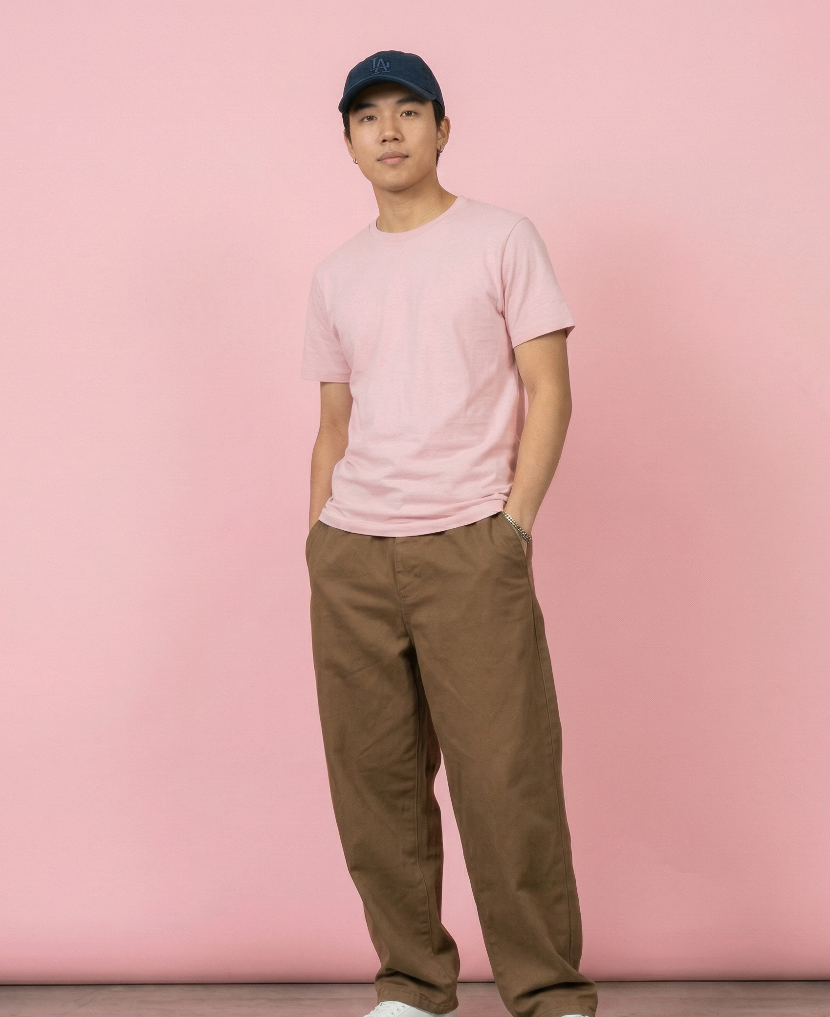 PLAIN PINK REGULAR COTTEN TEE