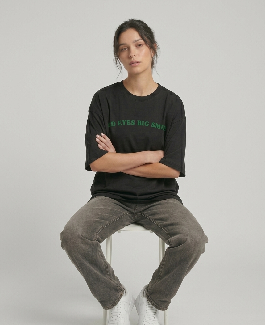 BLACK STONER OVERSIZED TEE