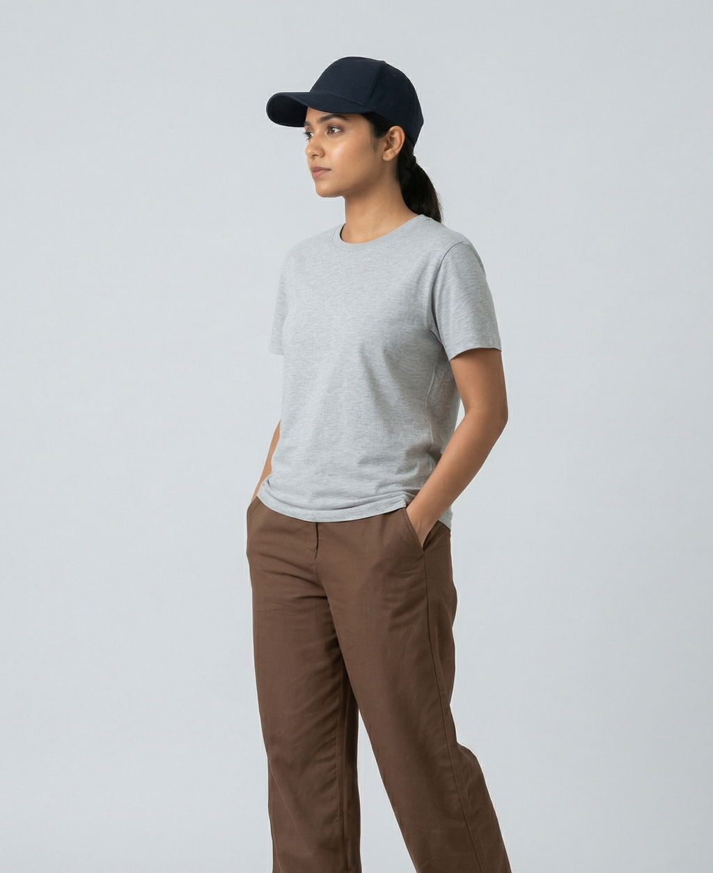 PLAIN GREY REGULAR COTTEN TEE