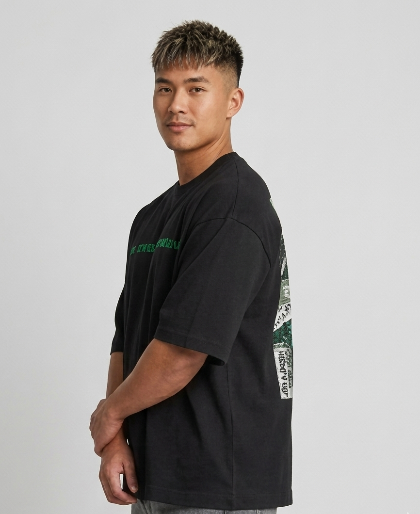 BLACK STONER OVERSIZED TEE