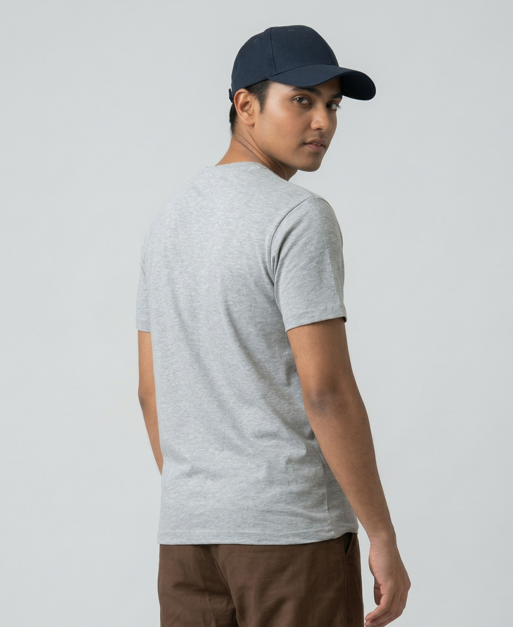 PLAIN GREY REGULAR COTTEN TEE