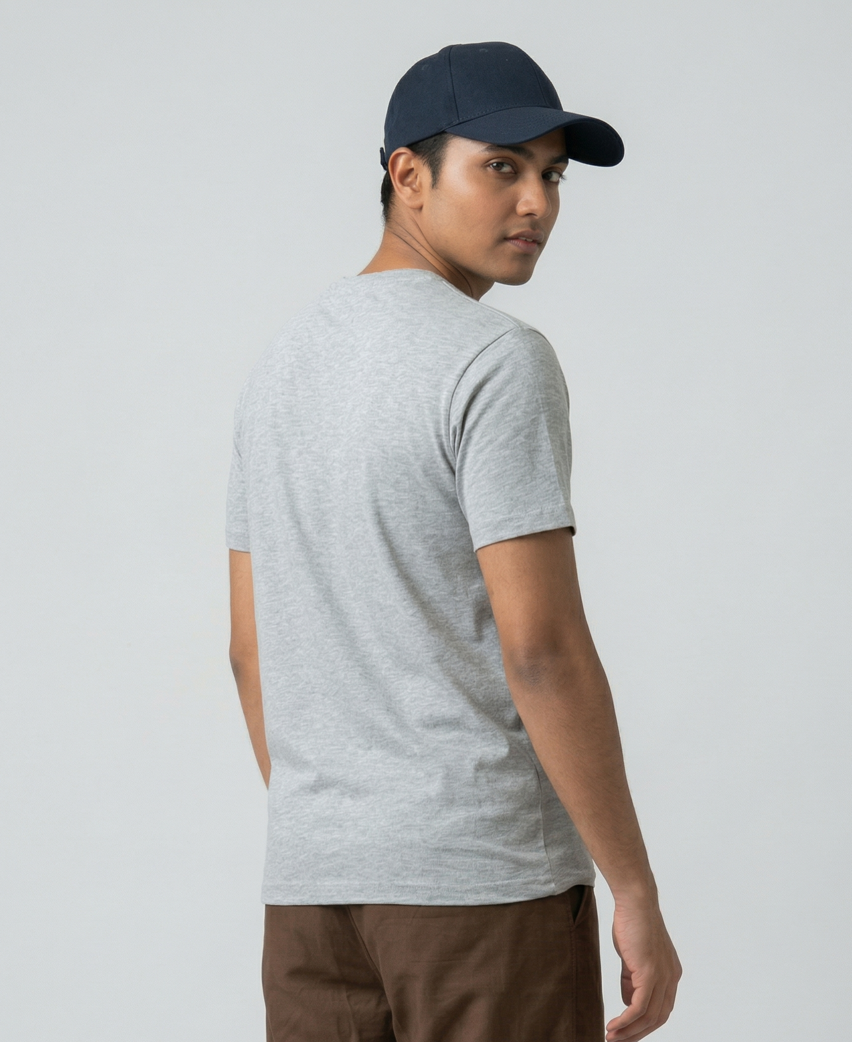 PLAIN GREY REGULAR COTTEN TEE