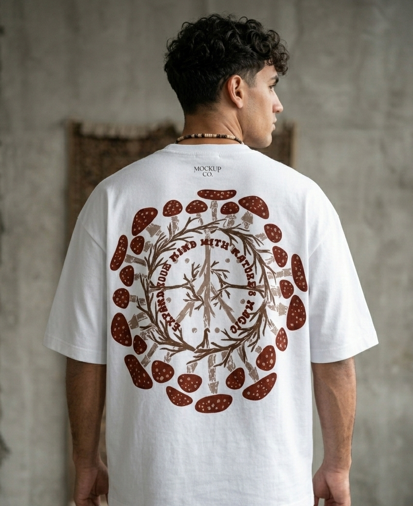 WHITE NATURES TRIP OVERSIZED TEE